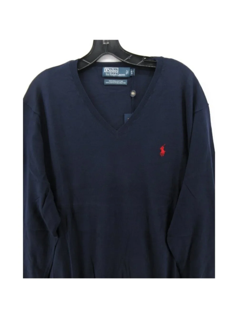 Polo Ralph Lauren Sweater 2XB Big Navy Pullover Preppy Pima Cotton